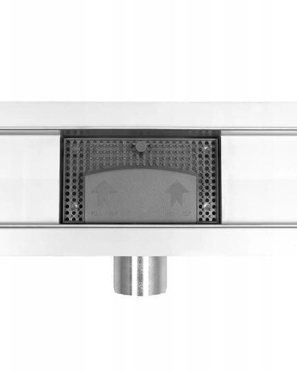 AQUAUNO 2 viename Linijinis nuotekų latakas 80 cm Žemas sifonas 52 mm Didelis pralaidumas