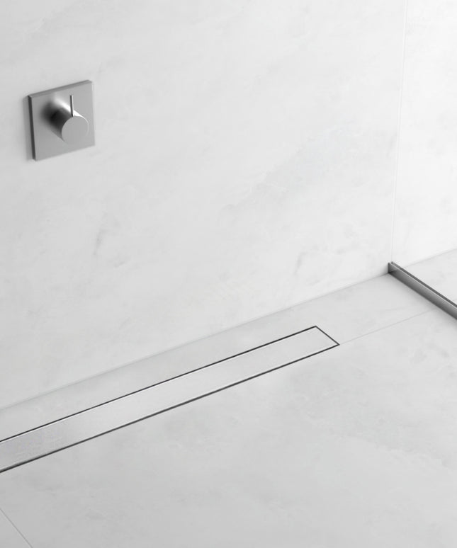 AQUAUNO 2 viename Linijinis nuotekų latakas 80 cm Žemas sifonas 52 mm Didelis pralaidumas