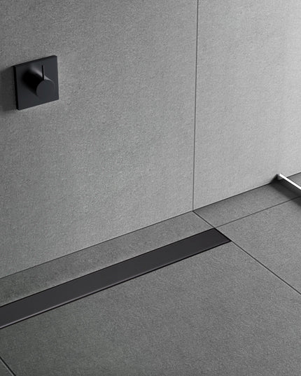 AQUAUNO 2in1 linijinis latakas 90 cm žemas sifonas 52mm juodas