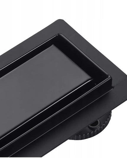 AQUAUNO 2in1 linijinis latakas 90 cm žemas sifonas 52mm juodas