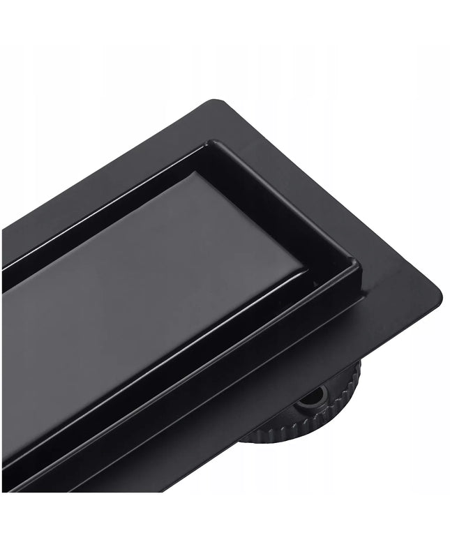 AQUAUNO 2in1 linijinis latakas 90 cm žemas sifonas 52mm juodas