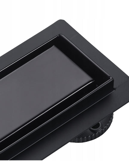 AQUAUNO 2in1 linijinis latakas 90 cm žemas sifonas 52mm juodas