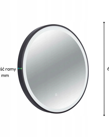 AQUAUNO Apvalus LED veidrodis su apšvietimu 60 cm, spalvos keitimas