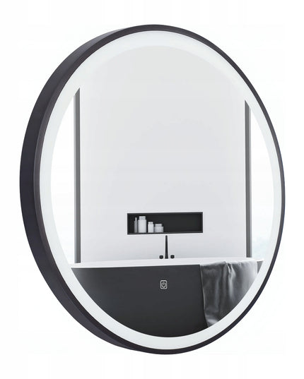 AQUAUNO Apvalus LED veidrodis su apšvietimu 60 cm, spalvos keitimas