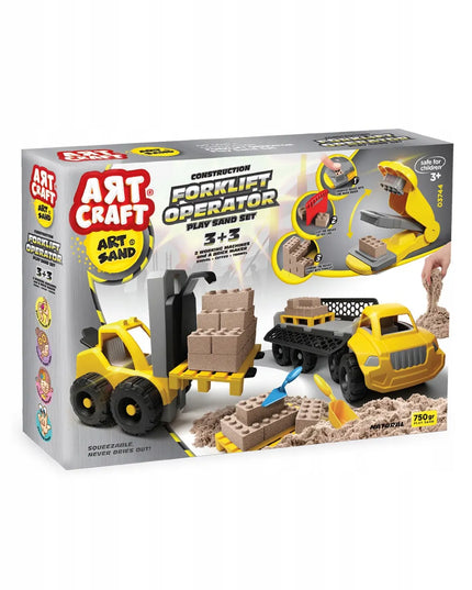 „ART CRAFT“ kinetinio smėlio konstravimo rinkinys „Statybų transporto priemonės“