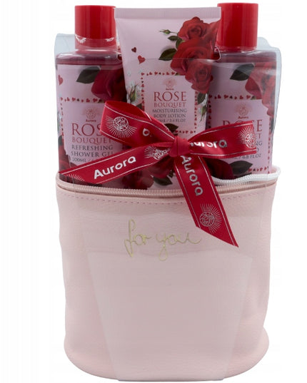 AURORA Kalėdinis SPA vonios ir kosmetikos rinkinys su rožių kvapu, kosmetinė, dovana