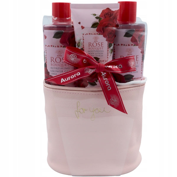 AURORA Kalėdinis SPA vonios ir kosmetikos rinkinys su rožių kvapu, kosmetinė, dovana