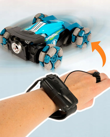 Nuotoliniu būdu valdomas RC automobilis „MalPlay Rhino Stunt Drift 4×4“ su gestų valdymu, 360° driftu ir LED šviesomis