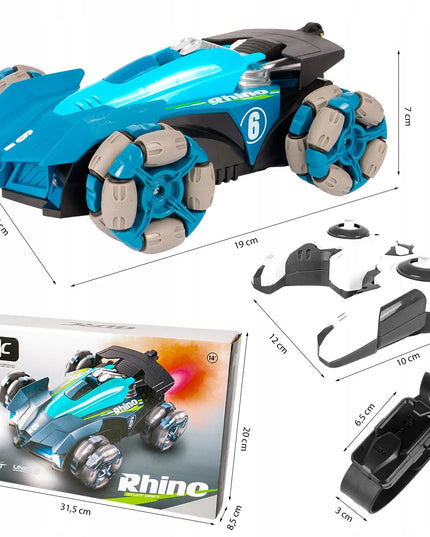 Nuotoliniu būdu valdomas RC automobilis „MalPlay Rhino Stunt Drift 4×4“ su gestų valdymu, 360° driftu ir LED šviesomis