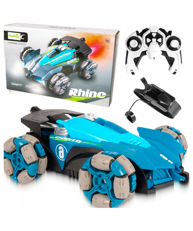 Nuotoliniu būdu valdomas RC automobilis „MalPlay Rhino Stunt Drift 4×4“ su gestų valdymu, 360° driftu ir LED šviesomis