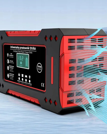 Automatinis išmanusis akumuliatorių įkroviklis su LCD ekranu, 12 V, 6 A