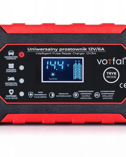 Automatinis išmanusis akumuliatoriaus įkroviklis „Vorfal“ LCD 12 V 6 A