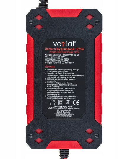 Automatinis išmanusis akumuliatoriaus įkroviklis „Vorfal“ LCD 12 V 6 A