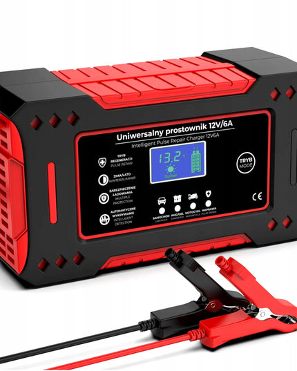 Automatinis išmanusis akumuliatorių įkroviklis su LCD ekranu, 12 V, 6 A