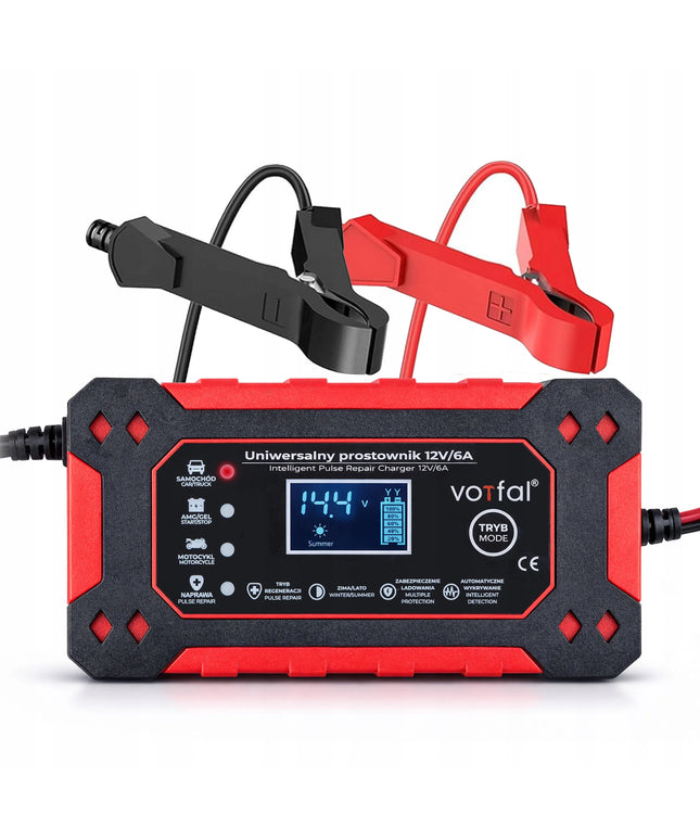 Automatinis išmanusis akumuliatoriaus įkroviklis „Vorfal“ LCD 12 V 6 A