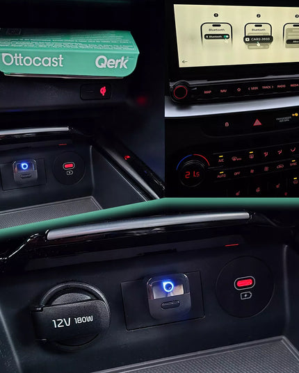 Belaidis Android Auto ir CarPlay adapteris automobiliui WiFi 6, skirtas 2 telefonams 2-in-1