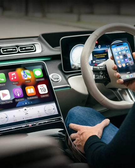 Belaidis Android Auto ir CarPlay adapteris automobiliui WiFi 6, skirtas 2 telefonams 2-in-1