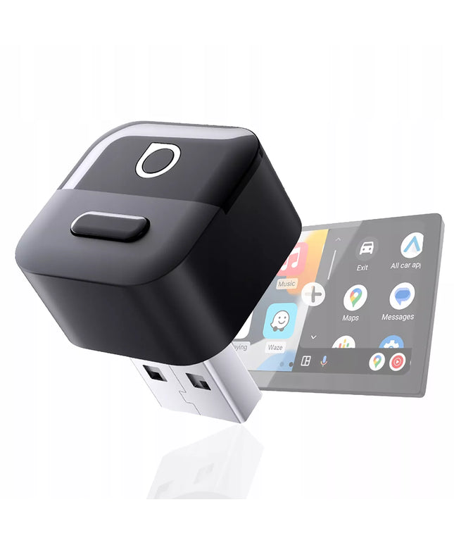 Belaidis Android Auto ir CarPlay adapteris automobiliui WiFi 6, skirtas 2 telefonams 2-in-1