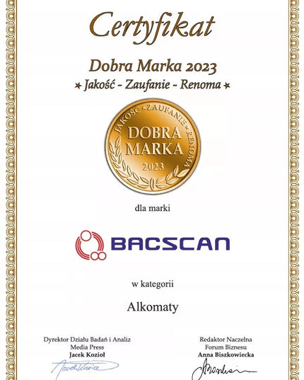 Elektrocheminis alkotesteris BACscan 9000 Professional – kandikliai – kalibravimas