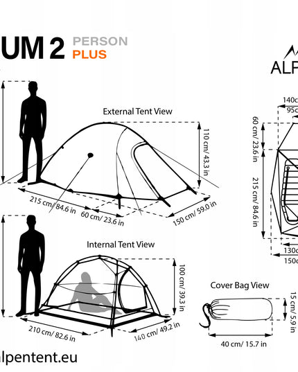 AlpenTent Helium 2 Plus - Ultralengva dviguba palapinė