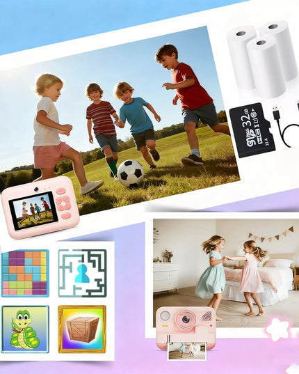 Skaitmeninis momentinis fotoaparatas vaikams su spausdintuvu + papildymai
