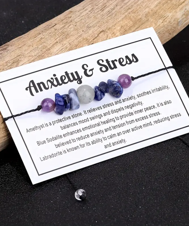 Gydomoji apyrankė "Nerimas ir Stresas" ametistas, sodalitas, labradoritas.