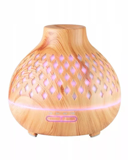 Aromatinis difuzorius ir oro drėkintuvas, šviesaus medžio imitacija, 400 ml + laikmatis