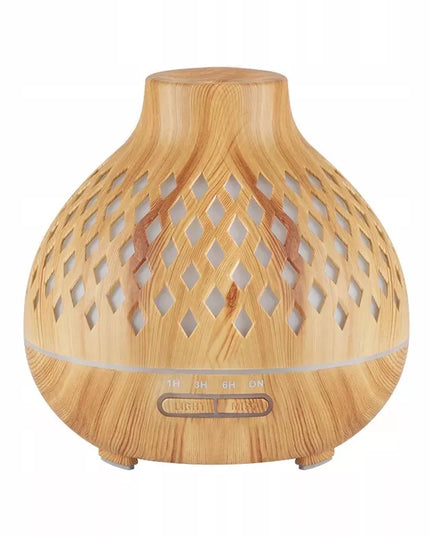 Aromatinis difuzorius ir oro drėkintuvas, šviesaus medžio imitacija, 400 ml + laikmatis
