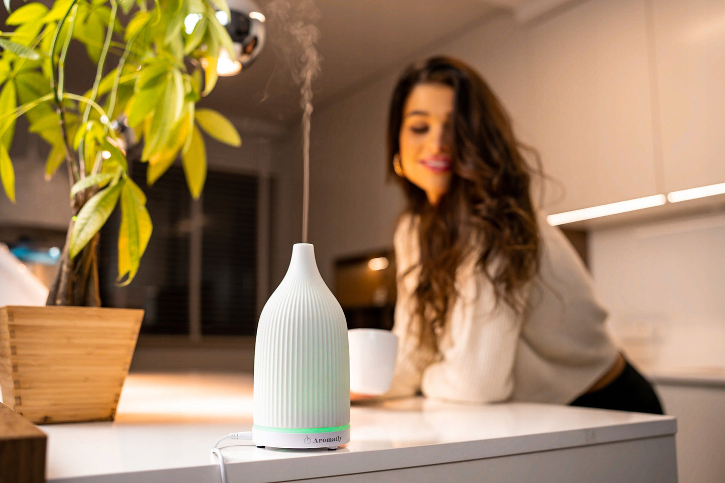 Aromatly Keraminis Kvapų Difuzorius Aromaterapijai Naktinė Lemputė | DOVANA