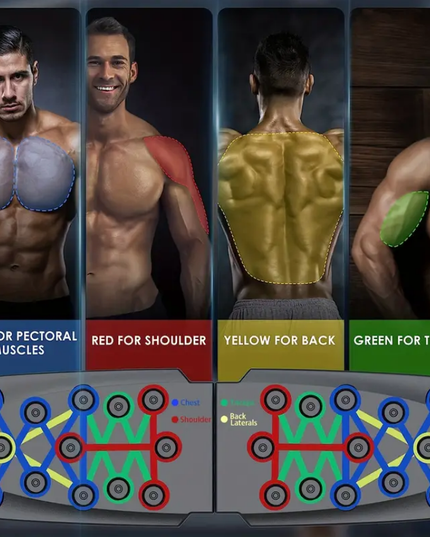 Daugiafunkcinė atsispaudimų lenta, krūtinei, pečiams, tricepsui, nugarai