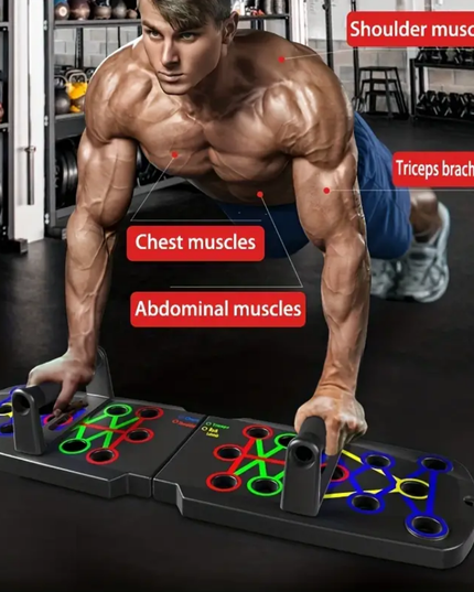 Daugiafunkcinė atsispaudimų lenta, krūtinei, pečiams, tricepsui, nugarai