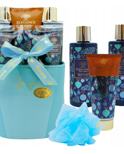 Aurora Elegance Dovanų Rinkinys Krepšelis 5 Kosmetikos Priemonių Kosmetinėje Jazminas