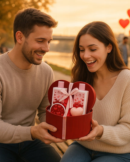 Aurora Dovanų rinkinys 5 kūno priežiūros kosmetikos priemonės raudona dėžutė širdis