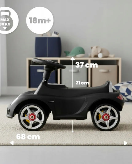 Vaikiškas paspiriamas automobilis Sun Baby Porsche Carrera GT, juodas