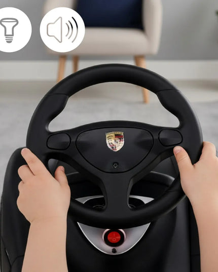 Vaikiškas paspiriamas automobilis Sun Baby Porsche Carrera GT, juodas