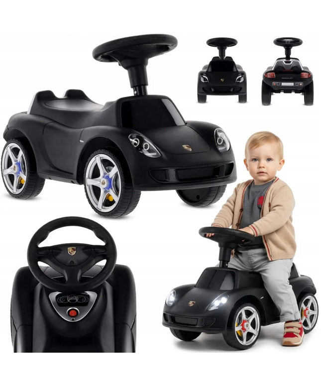 Vaikiškas paspiriamas automobilis Sun Baby Porsche Carrera GT, juodas