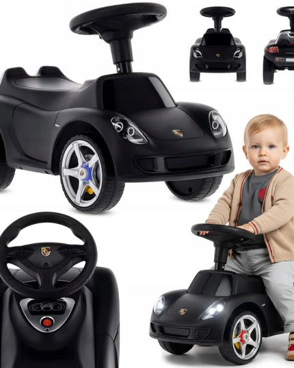 Vaikiškas paspiriamas automobilis Sun Baby Porsche Carrera GT, juodas