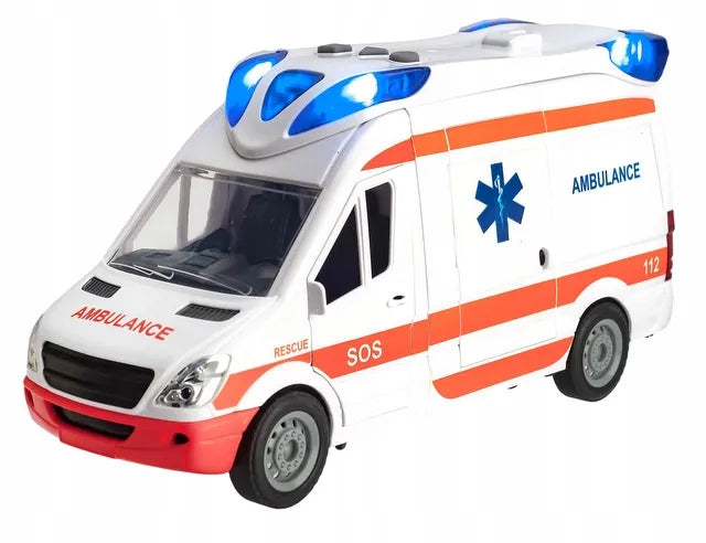 Greitosios pagalbos automobilis QULKI su garsais, šviesomis ir neštuvais