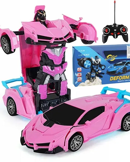 „Auto Robot 2w1“ – rožinis nuotoliniu būdu valdomas automobilis-robotas su šviesa, garsu ir pultu