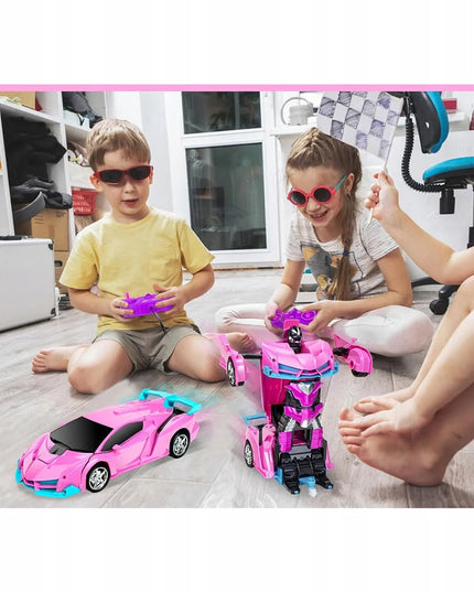 „Auto Robot 2w1“ – rožinis nuotoliniu būdu valdomas automobilis-robotas su šviesa, garsu ir pultu