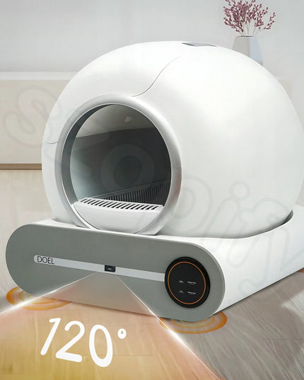 Automatinis kačių tualetas DOEL T25, išmanusis, „Wi-Fi“, valdymas programėle, 65 l, baltas