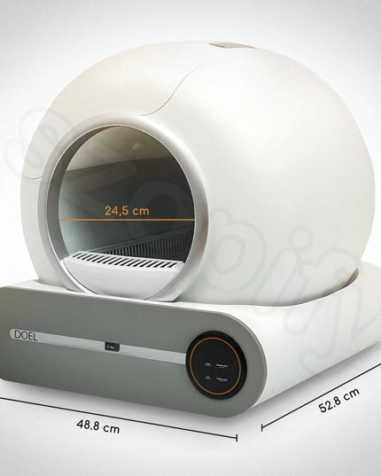 Automatinis kačių tualetas DOEL T25, išmanusis, „Wi-Fi“, valdymas programėle, 65 l, baltas