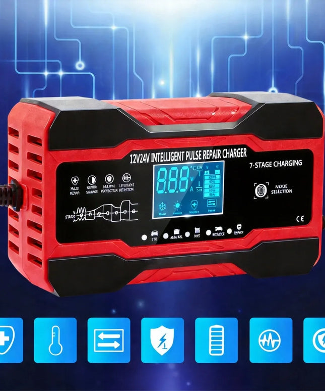 Automatinis 12 V / 24 V akumuliatorių įkroviklis