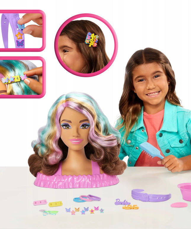 BARBIE šukuosenų formavimo galva, rudi plaukai, Color Reveal