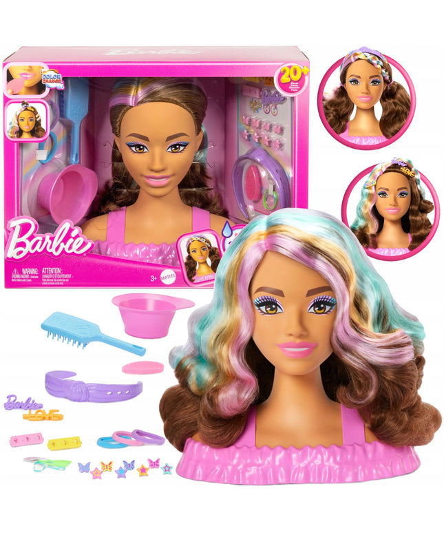 BARBIE šukuosenų formavimo galva, rudi plaukai, Color Reveal