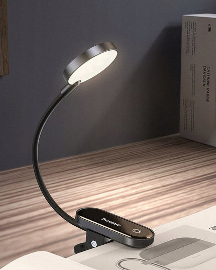 BASEUS Belaidė LED skaitymo lemputė su klipsu, reguliuojama, stalinei/naktinei naudojimui