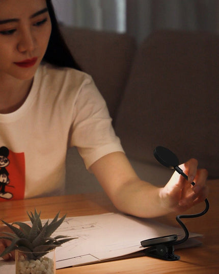 BASEUS Belaidė LED skaitymo lemputė su klipsu, reguliuojama, stalinei/naktinei naudojimui