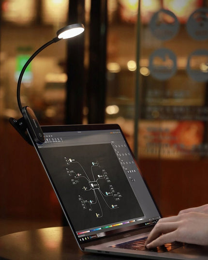 BASEUS Belaidė LED skaitymo lemputė su klipsu, reguliuojama, stalinei/naktinei naudojimui