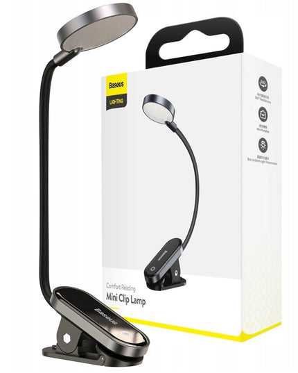 BASEUS Belaidė LED skaitymo lemputė su klipsu, reguliuojama, stalinei/naktinei naudojimui