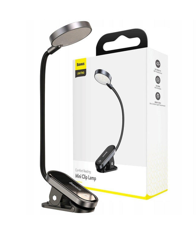 BASEUS Belaidė LED skaitymo lemputė su klipsu, reguliuojama, stalinei/naktinei naudojimui